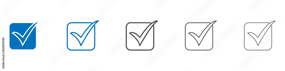 Check mark icon Isolated flat vector in outline Check mark icon Isolated flat vector in outline