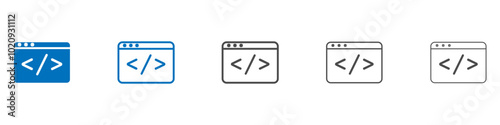 Code icon Isolated flat vector in outline
