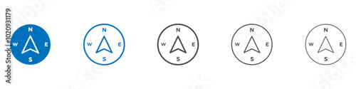 Compass icon Isolated flat vector in outline