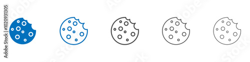 Cookie icon Isolated flat vector in outline