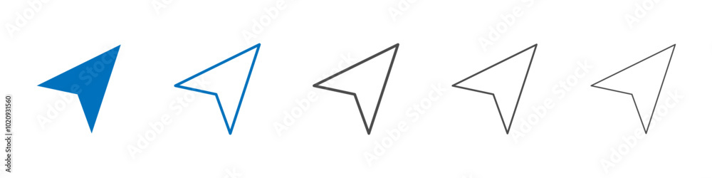 Cursor arrow icon Isolated flat vector in outline Cursor arrow icon Isolated flat vector in outline