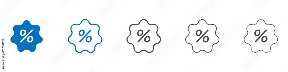 Discount icon Isolated flat vector in outline Discount icon Isolated flat vector in outline
