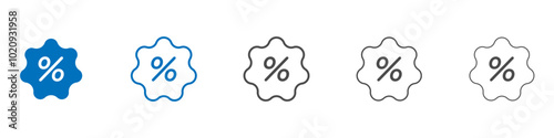 Discount icon Isolated flat vector in outline