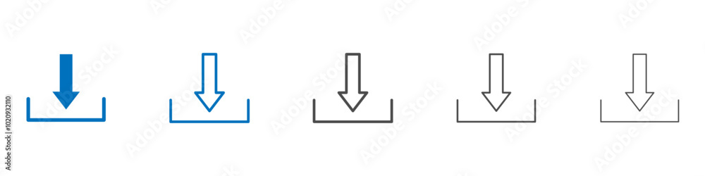 Download button icon Isolated flat vector in outline Download button icon Isolated flat vector in outline