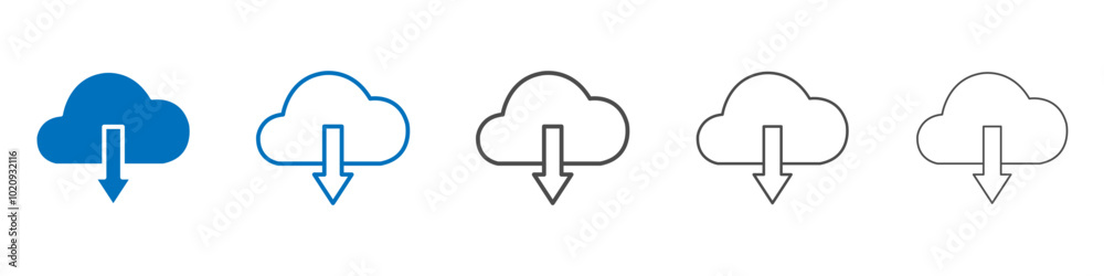 Download from Cloud icon Isolated flat vector in outline Download from Cloud icon Isolated flat vector in outline
