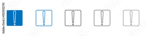 Exclamation icon Isolated flat vector in outline