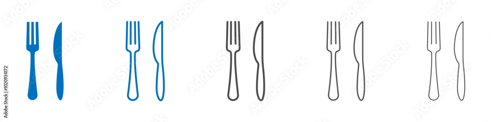 Fork and Knife icon Isolated flat vector in outline Fork and Knife icon Isolated flat vector in outline