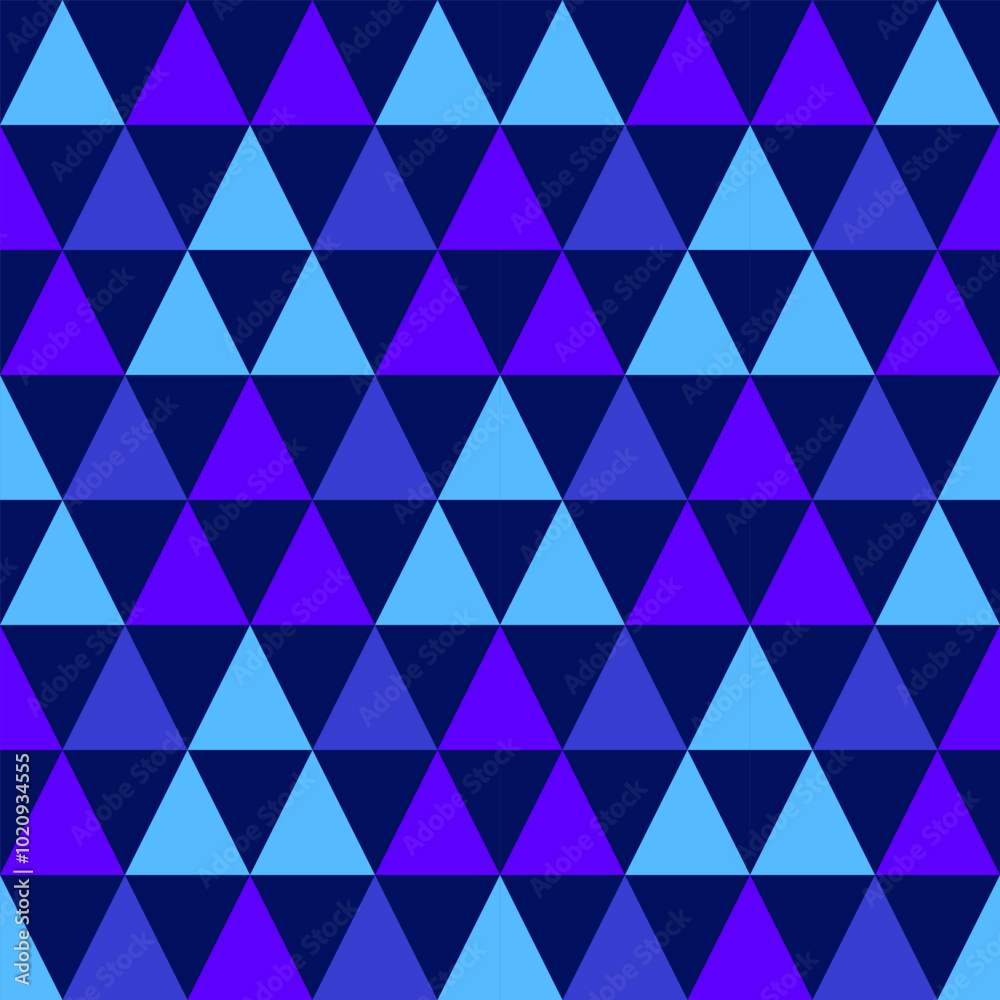 Blue Gradient geometric triangle seamless pattern background.