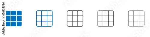 Grid icon 2 Isolated flat vector in outline