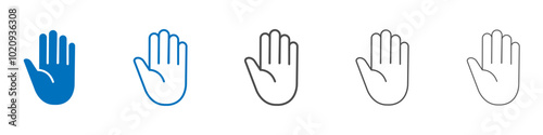 Hand icon Isolated flat vector in outline
