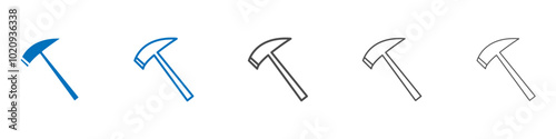 Hammer icon Isolated flat vector in outline