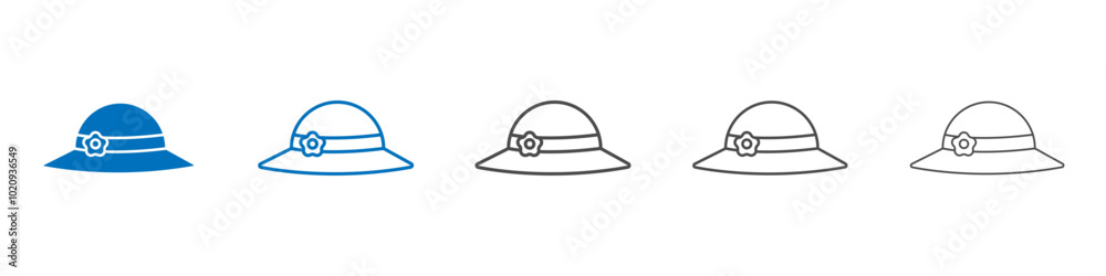 Fototapeta premium Hat icon Isolated flat vector in outline