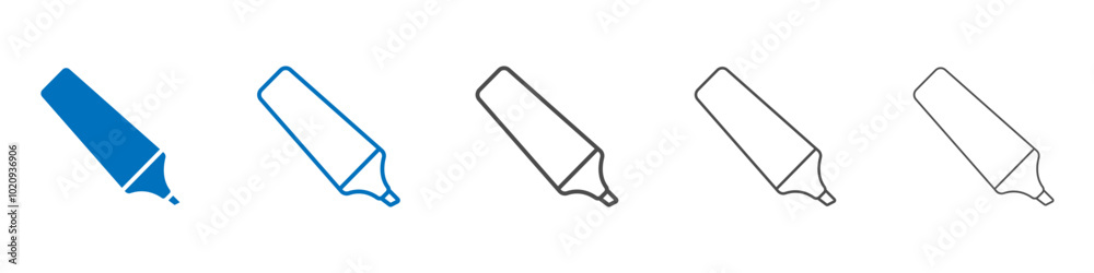 Highlighter icon Isolated flat vector in outline Highlighter icon Isolated flat vector in outline