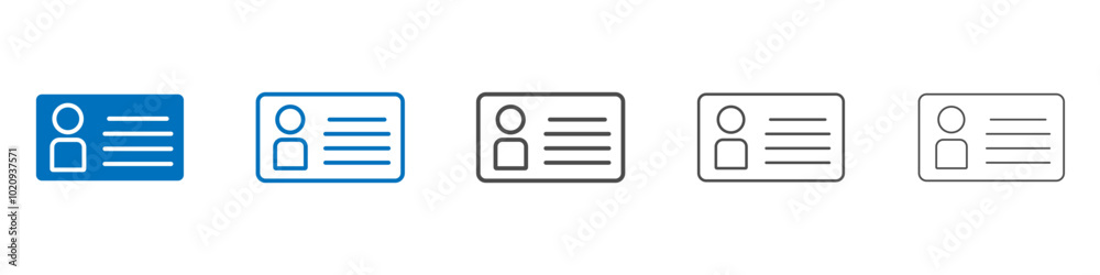 Identity card icon Isolated flat vector in outline Identity card icon Isolated flat vector in outline