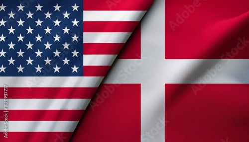 アメリカの国旗とデンマークの国旗(America flag & Denmark flag.) 