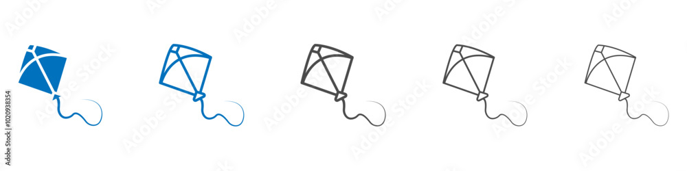 Kite icon Isolated flat vector in outline Kite icon Isolated flat vector in outline