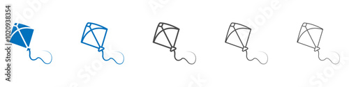 Kite icon Isolated flat vector in outline