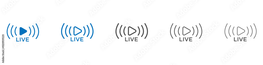 Live streaming icon Isolated flat vector in outline Live streaming icon Isolated flat vector in outline