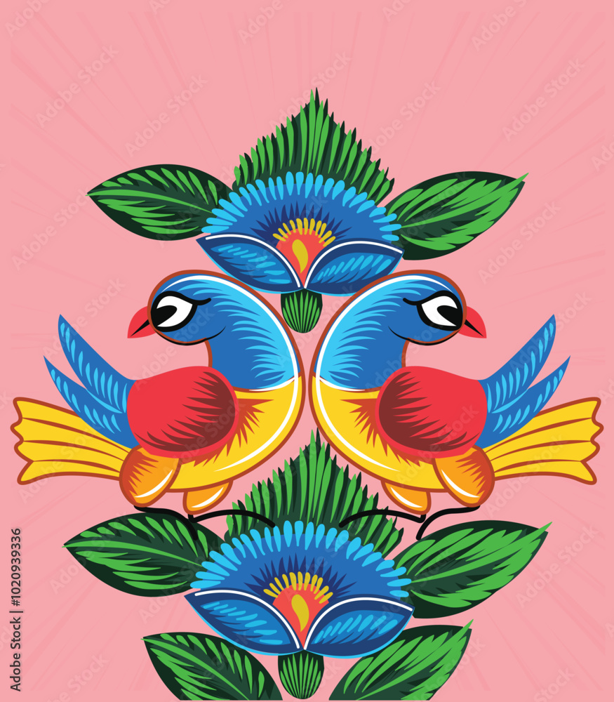 a colorful rickshaw painting, and a folk design with a bright background. Pakistani and Indian truck art a colorful rickshaw painting, and a folk design with a bright background. Pakistani and Indian truck art