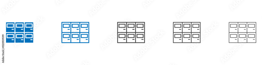 Lockers icon Isolated flat vector in outline Lockers icon Isolated flat vector in outline