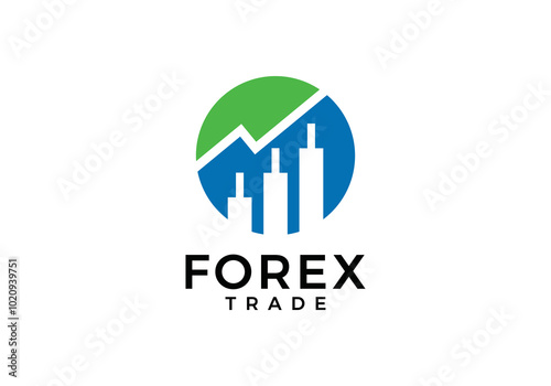 forex finance logo. trading chart concept vector design template