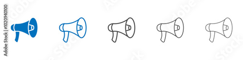 Megaphone icon Isolated flat vector in outline