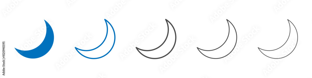 Moon icon Isolated flat vector in outline Moon icon Isolated flat vector in outline