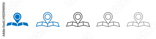 Navigation pin icon Isolated flat vector in outline