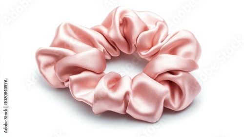 A stylish scrunchie on a white background, emphasizing its role as a key fashion accessory for young girls, combining fun and practicality