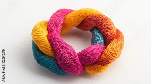 Wallpaper Mural A vibrant hair elastic with unique textures, captured on a pristine white surface, highlighting its trendy nature as a must-have accessory Torontodigital.ca