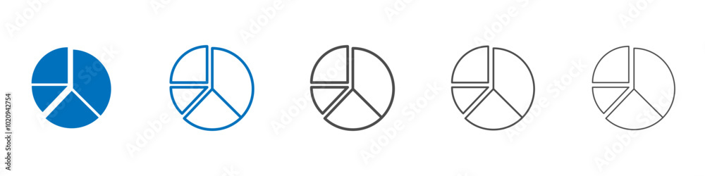Pie chart icon Isolated flat vector in outline Pie chart icon Isolated flat vector in outline