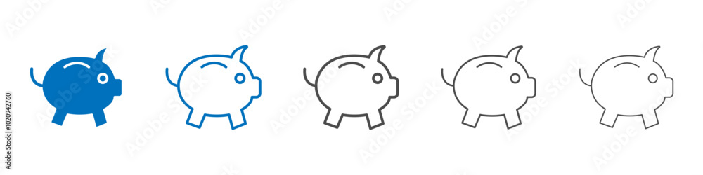 Piggy bank icon Isolated flat vector in outline