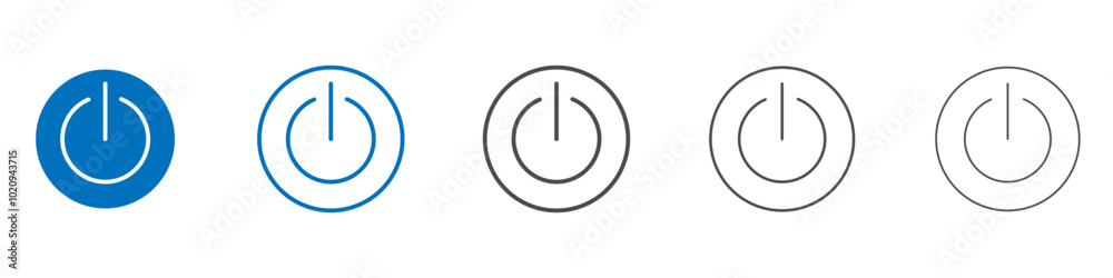 Power button icon Isolated flat vector in outline Power button icon Isolated flat vector in outline