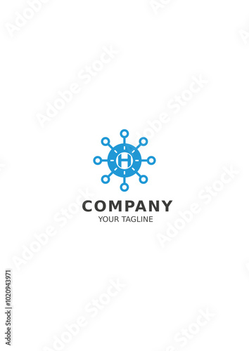 Letter H, tech logo, technology, futuristic, circuit board, innovation