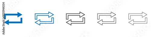 Repeat icon Isolated flat vector in outline