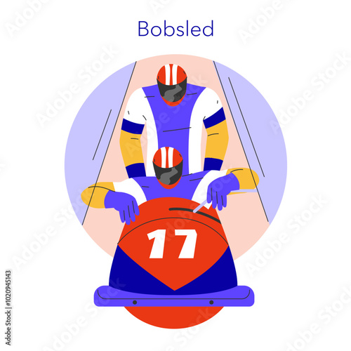 Winter Sports. Flat Vector Illustration