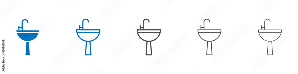 Sink icon Isolated flat vector in outline Sink icon Isolated flat vector in outline