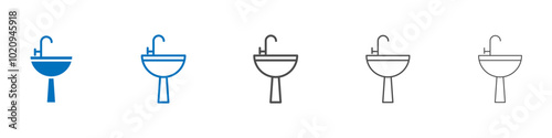 Sink icon Isolated flat vector in outline