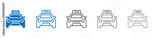 Taxi icon Isolated flat vector in outline