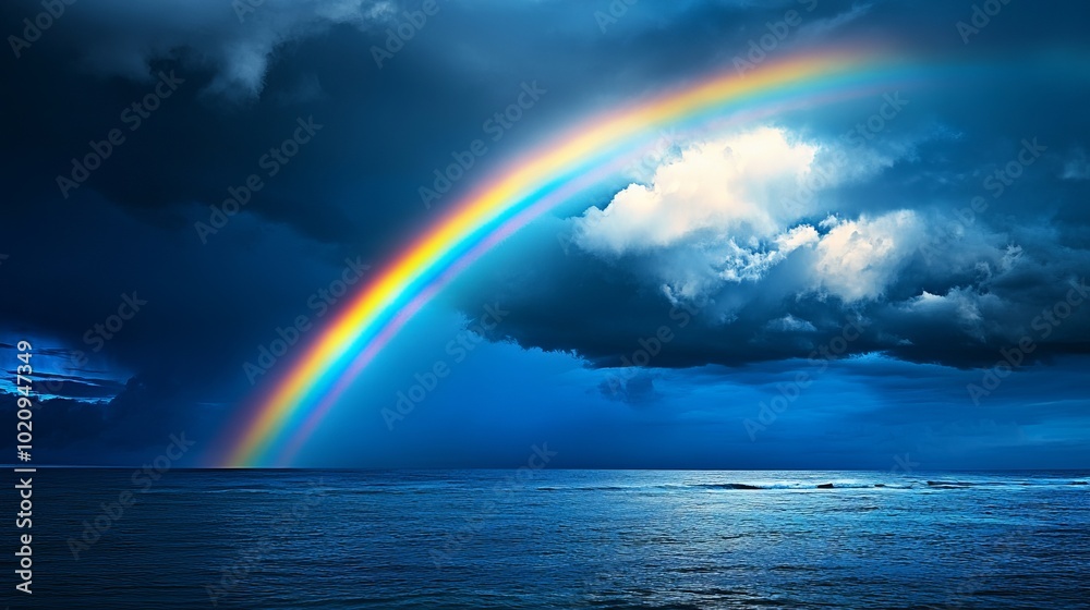 Rainbow Over the Ocean After a Storm Rainbow Over the Ocean After a Storm