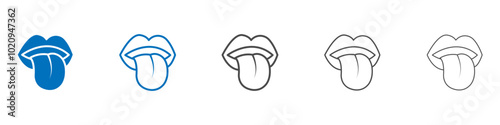 Tongue icon Isolated flat vector in outline