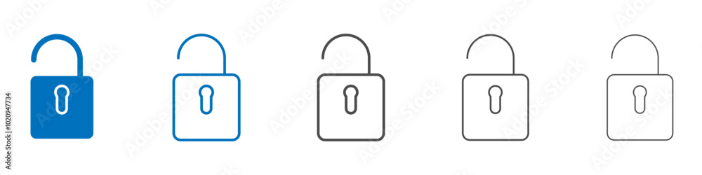Unlock icon Isolated flat vector in outline Unlock icon Isolated flat vector in outline