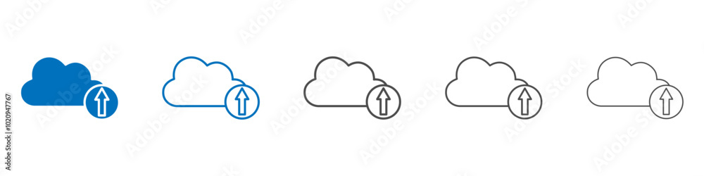 Upload to Cloud icon Isolated flat vector in outline Upload to Cloud icon Isolated flat vector in outline