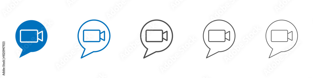Video call icon Isolated flat vector in outline Video call icon Isolated flat vector in outline