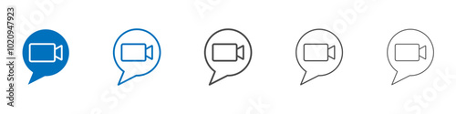 Video call icon Isolated flat vector in outline