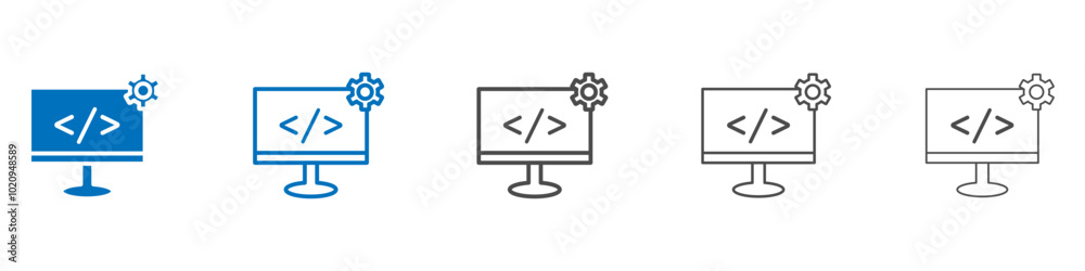 Web development icon Isolated flat vector in outline Web development icon Isolated flat vector in outline