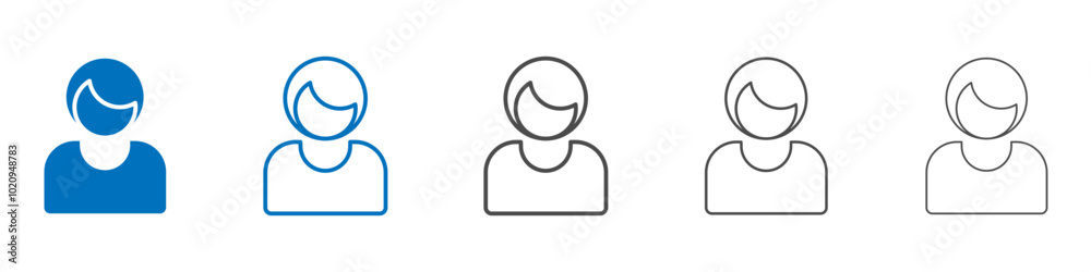 Woman icon Isolated flat vector in outline