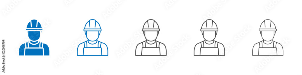 Worker icon Isolated flat vector in outline Worker icon Isolated flat vector in outline