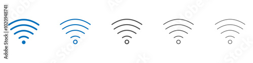 Wifi Signal icon Isolated flat vector in outline