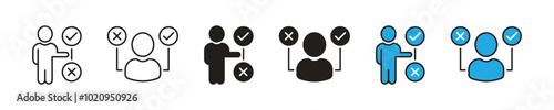 decision icon set. choice, option, choose icon. vector illustration